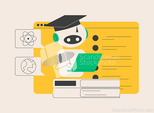 Image of Chatbot self learning abstract concept vector illustration.