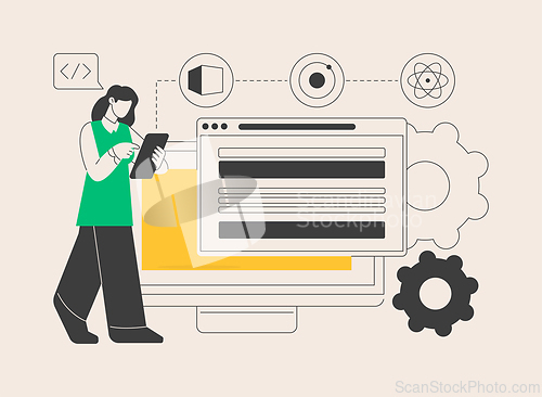 Image of Cross-platform frameworks abstract concept vector illustration.