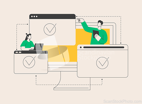 Image of Cross-browser compatibility abstract concept vector illustration.