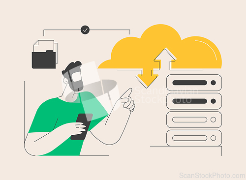 Image of Cloud storage abstract concept vector illustration.