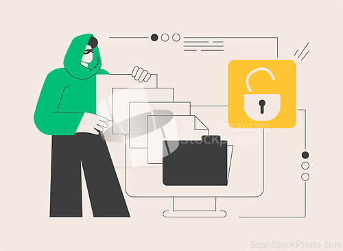 Image of Data leakage abstract concept vector illustration.