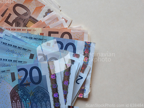 Image of Euro (EUR) notes, European Union (EU) with copy space