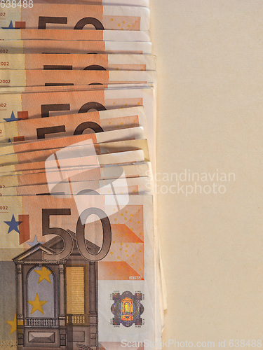 Image of Euro (EUR) notes, European Union (EU) with copy space