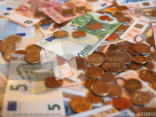 Image of Euro (EUR) notes and coins, European Union (EU)