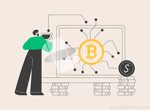 Image of Digital currency abstract concept vector illustration.