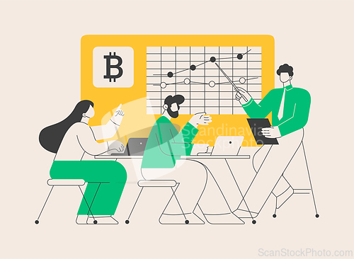 Image of Cryptocurrency trading courses abstract concept vector illustration.