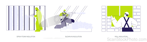 Image of Private house insulation abstract concept vector illustrations.