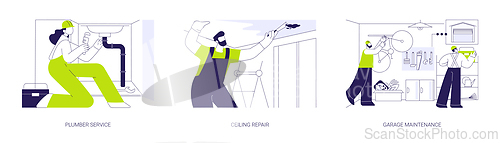 Image of Property maintenance services abstract concept vector illustrations.