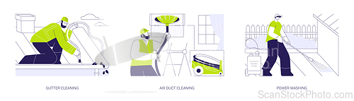 Image of Property cleaning services abstract concept vector illustrations.