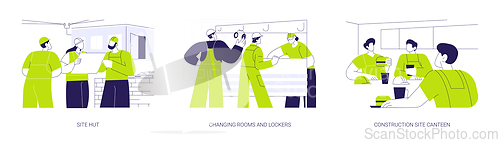 Image of Construction site facilities abstract concept vector illustrations.