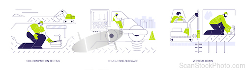 Image of Highway construction abstract concept vector illustrations.