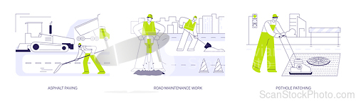 Image of Road maintenance and repair abstract concept vector illustrations.