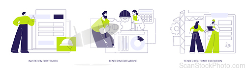 Image of Construction tender abstract concept vector illustrations.