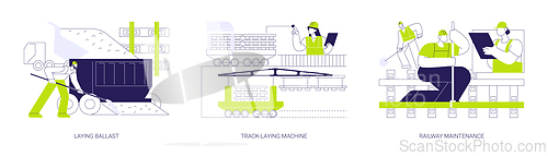 Image of Railway construction abstract concept vector illustrations.