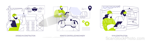 Image of AI technology in construction abstract concept vector illustrations.