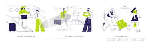 Image of First class travel abstract concept vector illustrations.