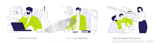 Image of Business travel by high-speed train abstract concept vector illustrations.