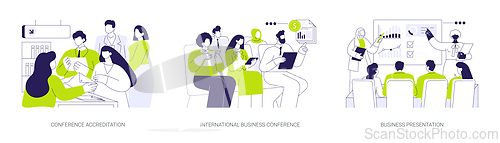 Image of International business conference abstract concept vector illustrations.