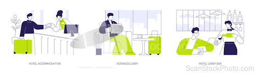Image of Hotel sevices for business abstract concept vector illustrations.