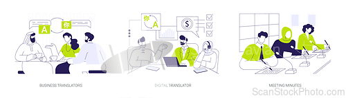 Image of International business meeting abstract concept vector illustrations.