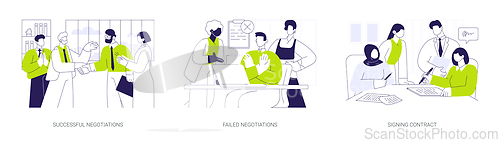 Image of International negotiations abstract concept vector illustrations.