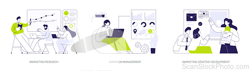 Image of Marketing department at big company abstract concept vector illustrations.