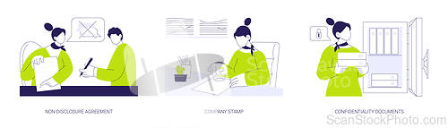 Image of Corporate business paperwork abstract concept vector illustrations.