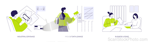 Image of Confidential data abstract concept vector illustrations.
