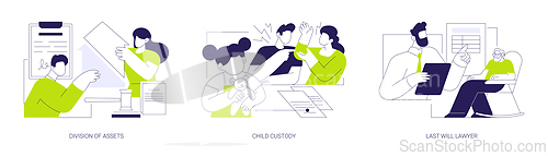 Image of Lawyer services abstract concept vector illustrations.