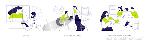 Image of Criminal lawyer abstract concept vector illustrations.