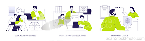 Image of Commercial law abstract concept vector illustrations.