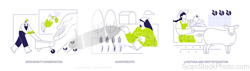 Image of Sustainable agriculture abstract concept vector illustrations.