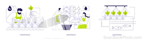 Image of Vertical farming systems abstract concept vector illustrations.