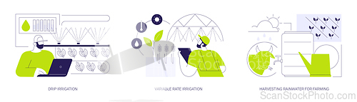 Image of Precision irrigation abstract concept vector illustrations.