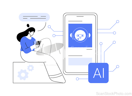 Image of AI-Enhanced Chatbots for Customer Support abstract concept vector illustration.