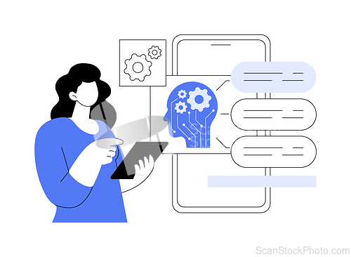 Image of AI-Optimized Call Center Operations abstract concept vector illustration.