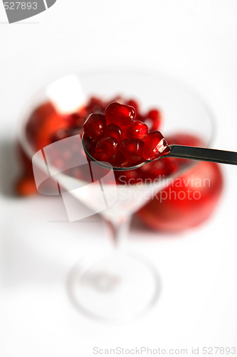 Image of Pomegranate seeds on a spoon