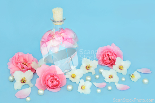 Image of Rosewater for Skincare with Rose and Orange Blossom Flowers