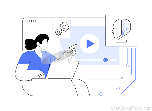 Image of AI-Guided Self-Help Customer Service abstract concept vector illustration.