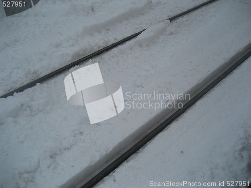 Image of Rails with snow