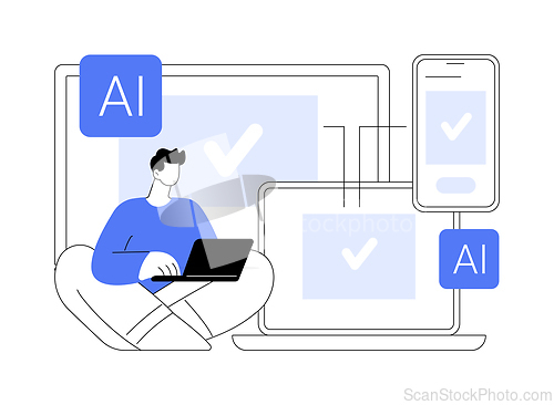 Image of AI-Ensured Multi-Channel Customer Engagement abstract concept vector illustration.