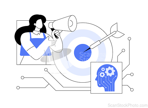 Image of AI-Driven Targeted Marketing Strategies abstract concept vector illustration.