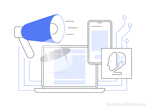 Image of AI-Generated Marketing Content Assistance abstract concept vector illustration.