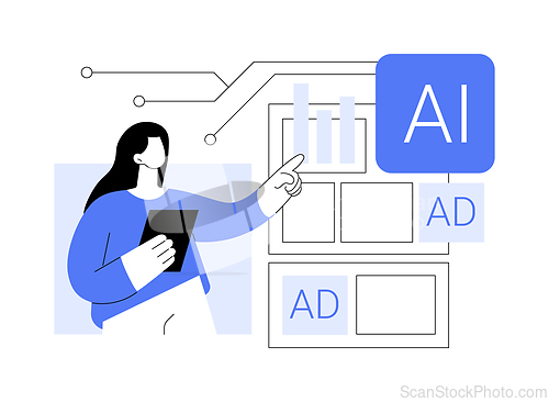 Image of A-B Testing and AI-Refined Marketing abstract concept vector illustration.