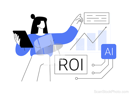 Image of ROI and Attribution Analysis with AI abstract concept vector illustration.