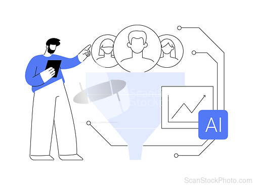 Image of AI-Enhanced Sales Funnel Optimization abstract concept vector illustration.