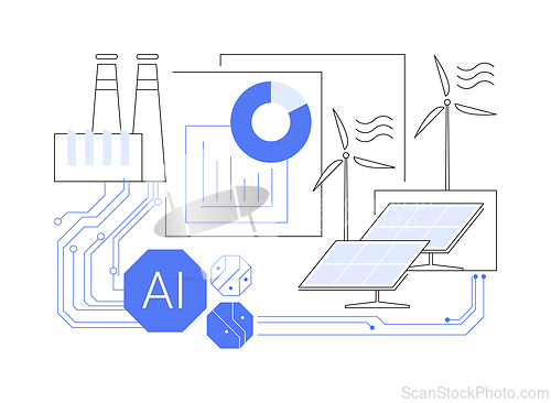 Image of AI-Based Renewable Energy Forecasting abstract concept vector illustration.