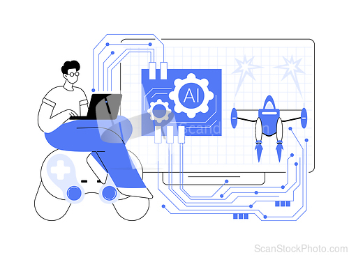 Image of AI-Enhanced Gaming abstract concept vector illustration.