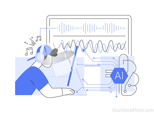 Image of AI-Generated Music Composition abstract concept vector illustration.