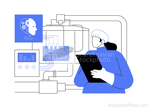 Image of AI-Optimized Predictive Maintenance abstract concept vector illustration.